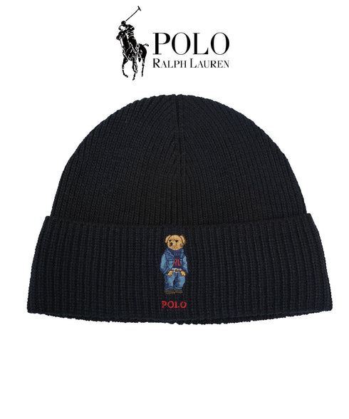 ポロ ラルフローレン POLO RALPH LAUREN solid denim bear beanie ニット帽 【メール便】